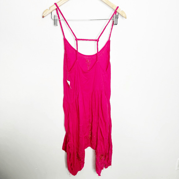 Free People Meadows of Medallion Tunic Dress Pink Embroidered Mini y2k M NWT - Picture 6 of 10